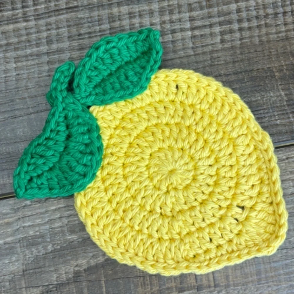 Lemon Cup Mug Coasters Set of‎ 4 Handcrafted Crochet by Seller Cotton